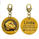 New dog identity card custom lettering tag Jin Mao Teddy dog bronze dog anti-lost pet brand.
