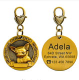 New dog identity card custom lettering tag Jin Mao Teddy dog bronze dog anti-lost pet brand.