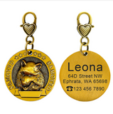 New dog identity card custom lettering tag Jin Mao Teddy dog bronze dog anti-lost pet brand.