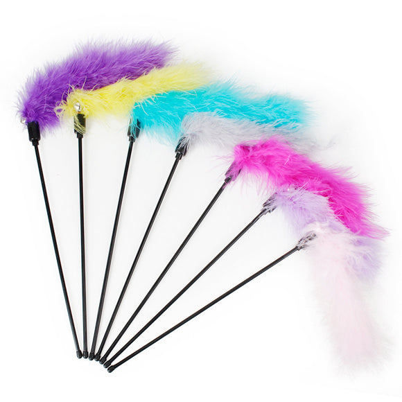 Pure color short rod plush funny cat stick.