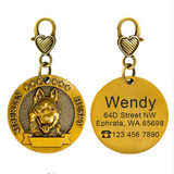 New dog identity card custom lettering tag Jin Mao Teddy dog bronze dog anti-lost pet brand.