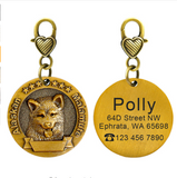 New dog identity card custom lettering tag Jin Mao Teddy dog bronze dog anti-lost pet brand.