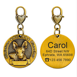 New dog identity card custom lettering tag Jin Mao Teddy dog bronze dog anti-lost pet brand.