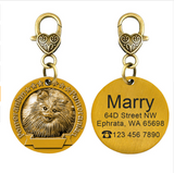 New dog identity card custom lettering tag Jin Mao Teddy dog bronze dog anti-lost pet brand.