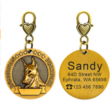 New dog identity card custom lettering tag Jin Mao Teddy dog bronze dog anti-lost pet brand.