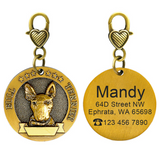 New dog identity card custom lettering tag Jin Mao Teddy dog bronze dog anti-lost pet brand.