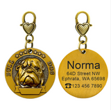 New dog identity card custom lettering tag Jin Mao Teddy dog bronze dog anti-lost pet brand.