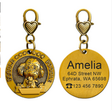 New dog identity card custom lettering tag Jin Mao Teddy dog bronze dog anti-lost pet brand.