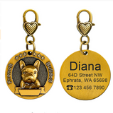 New dog identity card custom lettering tag Jin Mao Teddy dog bronze dog anti-lost pet brand.