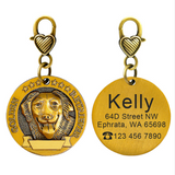 New dog identity card custom lettering tag Jin Mao Teddy dog bronze dog anti-lost pet brand.