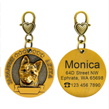 New dog identity card custom lettering tag Jin Mao Teddy dog bronze dog anti-lost pet brand.
