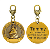 New dog identity card custom lettering tag Jin Mao Teddy dog bronze dog anti-lost pet brand.