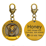 New dog identity card custom lettering tag Jin Mao Teddy dog bronze dog anti-lost pet brand.