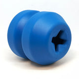 ID Double Trouble Durable Rubber Chew Toy and Treat Dispenser - Large - Blue.