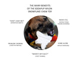 SP Snowflake Ultra Durable Nylon Dog Chew Toy for Aggressive Chewers - White.