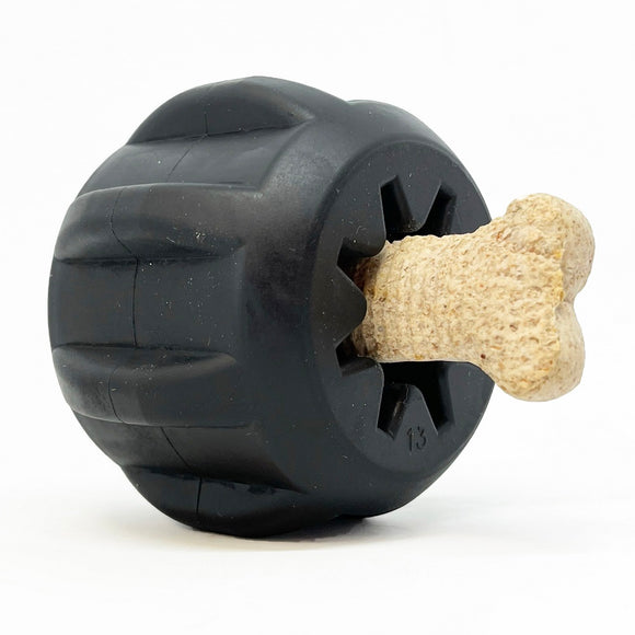NEW! Magnum Black ID Gear Treat Pocket Durable Rubber Treat Holder and Chew Toy.