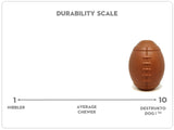 MKB Football Durable Synthetic Rubber Chew Toy and Treat Dispenser - Medium - Brown.