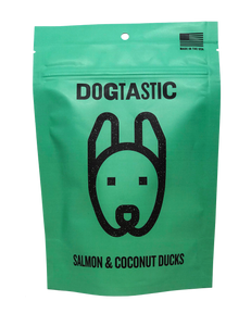 DT Dogtastic Salmon & Coconut Ducks Dog Treats.
