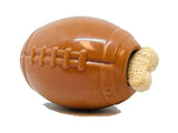 MKB Football Durable Synthetic Rubber Chew Toy and Treat Dispenser - Medium - Brown.