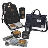 Bundle: ODG Day Away Tote Bag TM (Black), ODG Dine Away Set (Small Dogs) (Black) and ODG Weekender Backpack TM (Black).