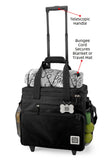 Bundle: ODG Day/Night Walking Bag (Black), ODG Rolling Week Away Bag TM, ODG Dine Away Set TM (Med/Lg Dogs) (Black) and ODG Weekender Backpack TM (Black).