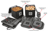 Bundle: ODG Day/Night Walking Bag (Black) and ODG Dine Away Set TM (Med/Lg Dogs) (Black).
