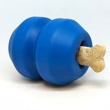 ID Double Trouble Durable Rubber Chew Toy and Treat Dispenser - Large - Blue.