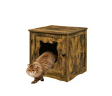 Cat House Side Table, Nightstand Pet House, Litter Box Enclosure.