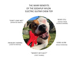 SP Electric Guitar Ultra Durable Nylon Dog Chew Toy for Aggressive Chewers - Red.