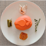 MKB Roasted Turkey Durable Rubber Chew Toy & Treat Dispenser - Medium - Orange.