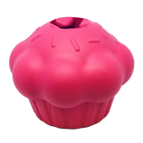 Cupcake Durable Rubber Chew Toy & Treat Dispenser - Pink.