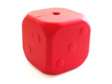 MKB Dice Toy Durable Rubber Chew Toy & Treat Dispenser - Large - Red.