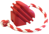MKB Heart on a String Ultra-Durable Durable Rubber Chew Toy, Reward Toy, Tug Toy, and Retrieving Toy - Large - Red.