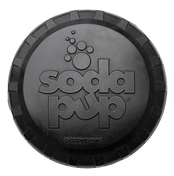 SP Magnum Bottle Top Flyer Ultra Durable Rubber Retrieving Frisbee - Large - Black.