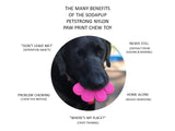 SP Paw Print Ultra Durable Nylon Dog Chew Toy for Aggressive Chewers - Pink.