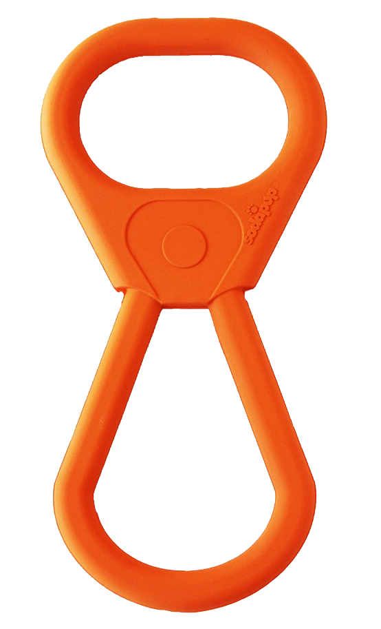 SP Pop Top Rubber Tug Toy for Interactive Play - Orange Squeeze.