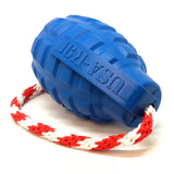 USA-K9 Grenade Durable Rubber Chew Toy, Treat Dispenser, Reward Toy, Tug Toy, and Retrieving Toy.