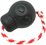 USA-K9 Magnum Skull Durable Rubber Chew Toy, Treat Dispenser, Reward Toy, Tug Toy, and Retrieving Toy - Black Magnum.