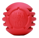 USA-K9 Stars and Stripes Ultra-Durable Rubber Chew Ball - Red.