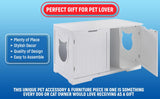 X-Large Cat Washroom Bench Litter Box Enclosure Furniture Box House with Table.