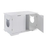 X-Large Cat Washroom Bench Litter Box Enclosure Furniture Box House with Table.