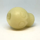 MKB Glow in the Dark Sugar Skull Chew Toy & Treat Dispenser - Medium - Translucent.