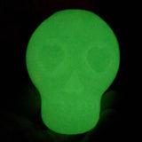 MKB Glow in the Dark Sugar Skull Chew Toy & Treat Dispenser - Medium - Translucent.