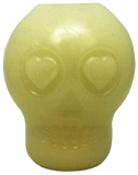 MKB Glow in the Dark Sugar Skull Chew Toy & Treat Dispenser - Medium - Translucent.