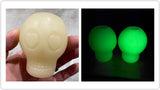 MKB Glow in the Dark Sugar Skull Chew Toy & Treat Dispenser - Medium - Translucent.